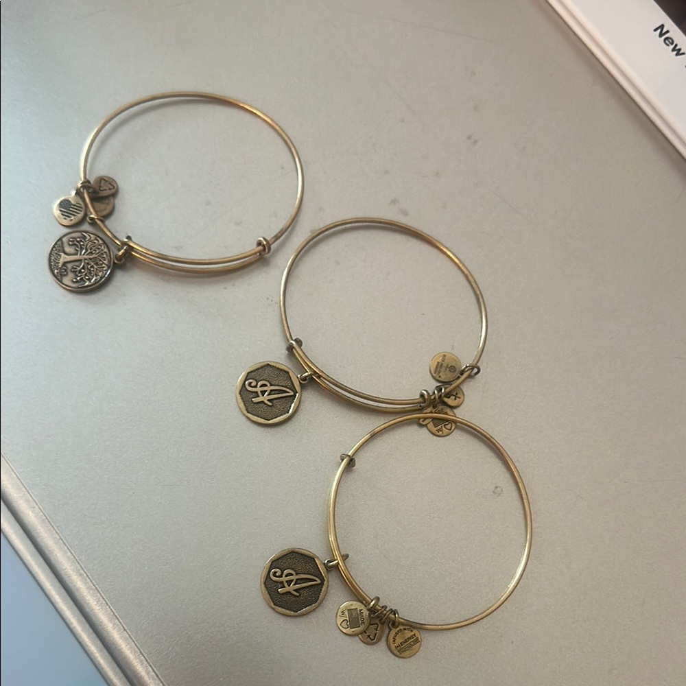 Gold Charm Bangle Set